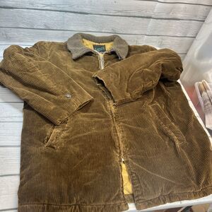 Vintage Sears Chore Jacket Mens Large? Brown Corduroy 70s The Country Coat Heavy